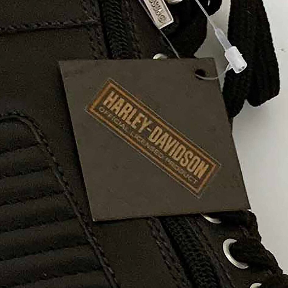 Black Harley-Davidson Parkdale Zip-Up Leather Booties with Hidden 3.25" Wedge 7 - Picture 8 of 8